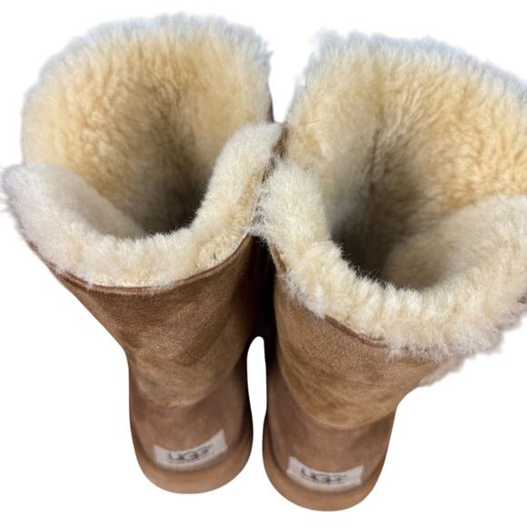 Ugg Bailey Button II Womens Brown Sherpa Wool Lined Winter Boots Sheepskin sz 6 - Picture 10 of 16